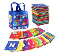 Carte flash alfabeto 26 pezzi Carte alfabeto morbide educative precoci con immagini Genitore-figlio Lavabile Cartoon ABC Flash con custodia per casa, scuola materna #1