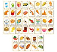 Carte Flash Alimentari, Gioco di Carte Alimentari | 48x Carte Flash educative divertenti interattive - Gioco di apprendimento precoce dei divertenti, Forniture per la casa per i ragazzi, i FI