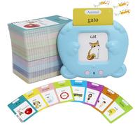 Carte flash bilingue per parlare in spagnolo e inglese con 510 parole dell'alfabeto per bambini dai 3 agli 8 anni, giocattoli terapia, apprendimento educativo interattivo per ragazzi e ragazze