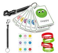 Carte flash emozioni con braccialetti dell'umore, portachiavi per comunicare sentimenti visivi, per esprimere emozioni quotidiane, strumenti portatili per social, per casa, scuola e viaggi