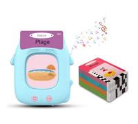 Carte Flash parlanti per bambini, carte educative per bambini di 2+ anni 112 fogli 224 parole, giocattoli prescolari per ascoltare e imparare, Francese/Inglese/Bilingue (Rosa)