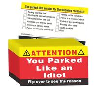 Carte Hai parcheggiato come un idiota, 100 carte per parcheggio difettoso 3, 5x2, adesivi divertenti per parcheggio difettoso, violazione di molteplici motivi per adesivi natalizi per adulti