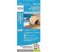Carte IGN de randonnee. ref. 0821 OT : Presqu'Île de Quiberon - Auray - Carnac