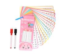 Carte matematiche - Gioco di divisione di moltiplicazione della sottrazione aggiunta, schede flash cancellabili a secco su entrambi i lati, strumento educativo per l'apprendimento con perforatore
