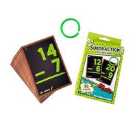 Carte matematiche per imparare a calcolare | Matematica Flash Cards per asilo e scuola elementare, set da 50 carte per esercitarsi in più e meno, con fibbia ad anello, matematica educativa