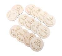 Carte Mensili in Legno Rotonde, Set 1, Betulla Beige
