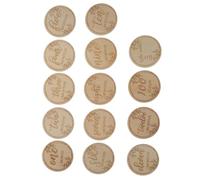 Carte Milestone Bebè 12 Pezzi in Legno Khaki per Foto