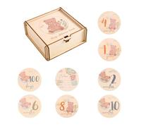 Carte Milestones Baby Carte fotografiche in legno neonato Doccia mensile Doppia faccia Carta fotografica Nuovi Genitori Ricordi Regalo Pietre miliari Infantili