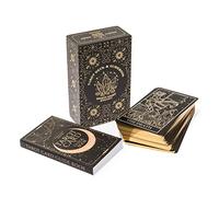 Carte mistiche in lamina d'oro e tarocchi neri con guida per principianti e lettori di tarocchi avanzati; grande mazzo di tarocchi con ampia guida ai significati simbolici della storia passata e del