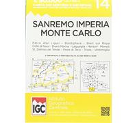 Carte n. 14 San Remo, Imperia, Monte Carlo 1:50.000. Carta dei sentieri e dei rifugi