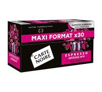 Carte Noire, Espresso Intense, Capsule in alluminio compatibili Nespresso, 1 confezione da 30 cialde da caffè, 100% Arabica, Note di frutta secca e cioccolato, Intensità 9/10, Gusto ricco e duraturo