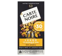 Carte Noire, Espresso Lungo, Capsule in alluminio compatibili Nespresso, 1 confezione da 30 cialde da caffè, 100% arabica, note tostate e nocciola, intensità 8/10, ricca texture, capsule di caffè per un caffè alto