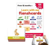 Carte numeriche per bambini - Giocattoli educativi cognitivi, 100 carte di apprendimento numerico per bambini | Carta di conteggio educativa per bambini