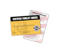 Carte operatore carrello elevatore | 5 confezioni da 5,1 x 8,9 cm portafoglio in plastica certificato di formazione con data di scadenza compilare nome completamento sicurezza elmetto rigido O S H A