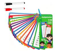 Carte per Bambini Tabelline, Gioco Educativo per Apprendere le Tabelline, Aiuto al Calcolo Cancellabile, Regalo per la Prima Scuola, Adatto ai Bambini Oltre i 5 Anni (14 Carte + 1 Carta di Copertura)