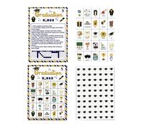 Carte per bingo di laurea, 24 giocatori, gioco per feste di laurea 2026, divertente bingo interattivo per famiglia, adulti, uomini, donne e studenti, casa, interni, esterni, celebrazioni scolastiche