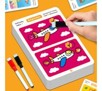 Carte per il gioco "Trova le differenze", schede di allenamento della concentrazione a difficoltà multipla, divertente e intellettuale, mini giochi da tavolo per la famiglia dopo i pasti. Cancellabili