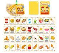 Carte per l ' apprendimento alimentare con etichette parole illustrate e bordi arrotondati, 48 carte carta per la pratica del vocabolario prescolare e ripasso quotidiano del vocabolario aiuto