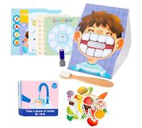 Carte per la difesa dei denti - Giocattolo educativo per lavarsi i dentii,gioco di apprendimento per il dentista | Scheda educativa sull'igiene orale del bambino per sviluppare abilità motorie e colti