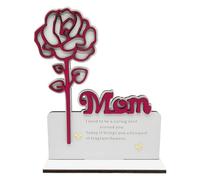 Carte Per La Festa Della Mamma - Decorazione Di Supporto Di Fiori In Legno | Disposizione Di Rosa Come Ornamento Per Ufficio Domestico Per Madre, Famiglia, Soggiorno, Camera Da Letto E Studio