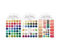 Carte per tavolozza di colori - Cartoline abbinate per vestiti e trucchi | Modello per l'analisi del colore personale, materiale acrilico 2D + set di 3 pezzi con catene di perline + schede di analisi