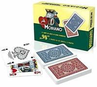 Carte Poker Modiano Cofanetto 2 Mazzi 98 Carte Plastificate Dorsi Blu e Rosso