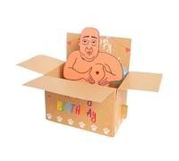 Carte Pop -up - Cartolina Di Compleanno Divertente | Saluto In Scatola Da Preda 3D, Biglietti D'auguri Per Donne, Regalo Di Bavaglio Pop-up Esilarante Con Nota Di Celebrazione 3D Senza Camicia Per La