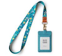 Carte Porta Badge Identificativo Pelle PU Con Cordino Da Collo, 2 Tasche per Car