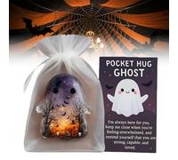 Carte Tascabili dei Fantasmi, Fantasmi del Conforto da Tasca, Fantasmi che Abbracciano con Biglietto di Incoraggiamento in Mini Charms, per Amici, Colleghi, Famiglia A