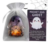 Carte tascabili fantasma, Halloween Pocket Comfort Ghost con carta incoraggiamento, gettone emotivo, regalo ispiratore per un amico, ricordo, simbolo positivo di amore e cura.