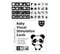 Carte visive per bambini - Black and White Baby Visual Stimulus Cards | Flashcard per bambini ad alto contrasto, schede flash per bambini in bianco e nero per il bambino 0-3 mesi