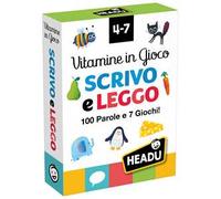 HEADU - Carte Vitamine Gioco Scrivo e Leggo 100 Parole- 105 Cards e 7 Giochi| Carte Illustrate per Imparare a Leggere e Scrivere, Gioco Educativo Bambini 4-7 Anni, Idea Regalo Natale Pasqua Compleanno