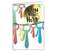 Carte You are my Hero Cravates Uomo Nero e Oro Festa del Papà Fili Frère Copain Mari Mr Masculin Souhaiter Anniversario Brillante Chic Fashion Accessorio