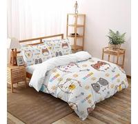 Carteeone animato Gatti Face Set Di Biancheria Da Letto Carteeone animato Copripiumino 2 Pezzi Comfort Fibra Ultra-fine Per Coppia Adulti Doppia Federa Double（200x200cm）