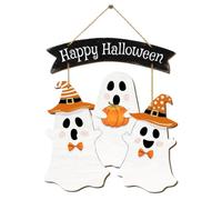 Cartel de Madera para Puerta de Halloween - Diseño de Fantasma Lindo |