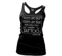 Cartel Ink Roses Are Red Viole Emo Tatuaggio Racer Schiena Donna T Shirt S-XXL