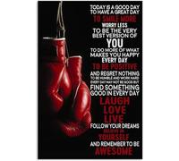 Carteles de hojalata con diseño de guantes de boxeo, vintage, "Hoy es un buen día", para decoración de pared, para el hogar, la habitación, el club, el gimnasio, regalo para mujeres y hombres, 20 x 3