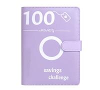 Cartella 100 sfide di risparmio, libro planner budget con buste per contanti, cartella budget 5, organizzatore di denaro contanti, taccuino organizer risparmio su efecti