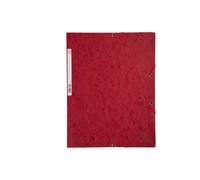 EXACOMPTA - 55525E - Cartella 3 lembi con elastico angolare - A4 - dorso 0,3 cm - cartoncino Lustrè - rosso ciliegia - Exacompta - 71869 - Conf. da 25 Pz. - 55525E