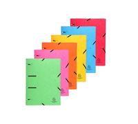 EXACOMPTA - 447100E - Cartellina 3 lembi forata - con elastico Punchy - cartoncino lustré - A4 - colori assortiti - Exacompta - 82461 - Conf. da 25 Pz. - 447100E