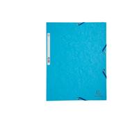 Cartellina con elastico - cartoncino lustrE' - 3 lembi - 400 gr - 24x32 cm - turchese - Exacompta