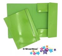 Cartella 3 lembi con elastico verde prato