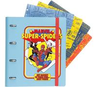 Grupo Erik Raccoglitore ad Anelli A4 Spiderman - Raccoglitore a 4 Anelli con Elastico, Divisori e Copertina Rigida in Polipropilene per la Scuola | Cancelleria Marvel Legends