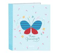 Cartella a libro 4 anelli di Blackfit8 farfalla, 270 x 60 x 330 mm