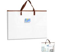 Cartella A2 Marrone Trasparente con Tasca per Etichetta, Portfolio Portadisegni A2 25 x 19 Pollici, Cartellina per Disegni, Documenti, Schizzi, Opere d'Arte, Scuola, Ufficio, Studio e Artisti