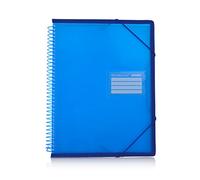 Cartella A4 da 40 buste con spirale Colorline - Copertina rigida con lati rinforzati in tessuto per una maggiore resistenza (Blu scuro)