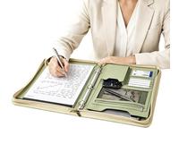 Cartella A4 in pelle PU, cartella portadocumenti per conferenze | Il design sottile in pelle PU sembra professionale. Si adatta alle valigette o si porta a mano. Pulisci con un umido.