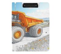 Cartella Appunti con Archiviazione A4 Appunti Folio Doppia Clip in Metallo Portapenne Ufficio Clip Board con Cover Una Strada Cosparsa di Fiori Macchinari Ingegneria