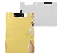 Cartella Appunti con Conservazione Carino Bunny Faces Giallo Chiaro A4 Appunti con Padfolio Doppia Clip Portapenne Ufficio Clip Board con copertina rigida