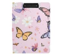 Cartella Appunti con Conservazione Cartone Animato Dolci Farfalle Rosa A4 Appunti Raccoglitore Doppio Metallo Clip Portapenne Infermieristica Clip Board con coperchio